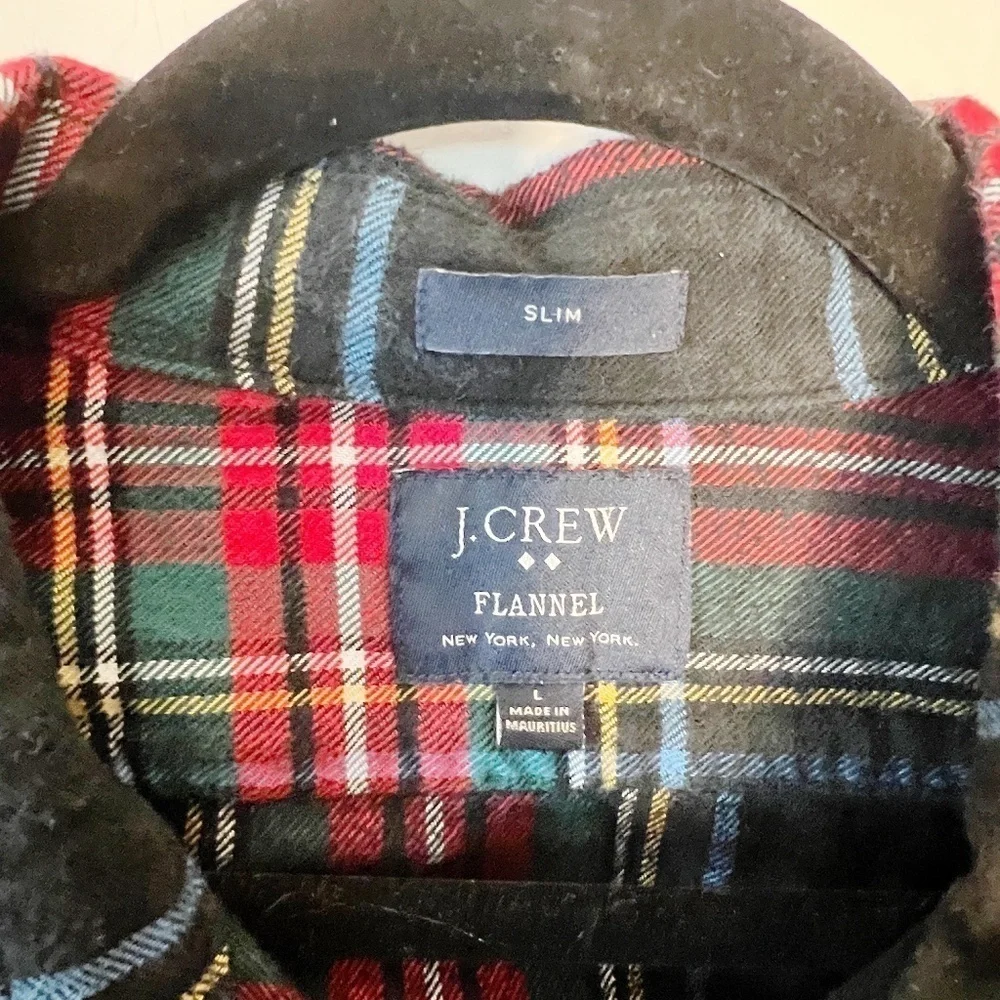J.Crew Midweight  Slim Flannel Shirt In Stewart Plaid Button Down Size L